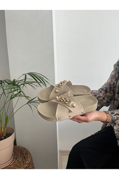 Behtah Kundura Papuci de zi cu zi cu talpă ortopedică moale cu design elegant cu pietre