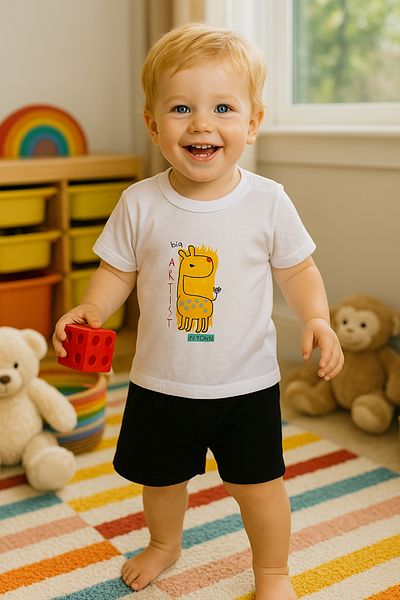 Melekpare 100% Cotton Summer 2-Piece T-Shirt and Shorts Set for Baby Boys and Girls