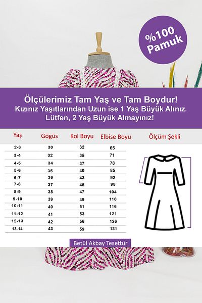 Betül Akbay Girl's Viscose 100% Cotton Hijab Dress Ahsen Model Long Full Length Dress