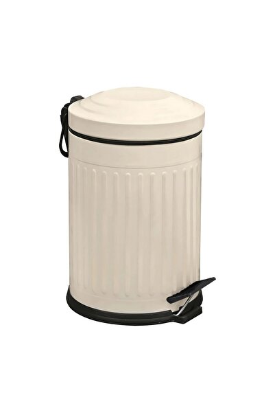 Eforeca Vintage Çöp Kovası Çizgili Krem 12 Lt