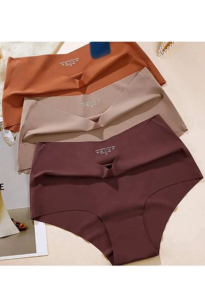CEGEB 3-Pack High Waist Basic Laser Cut Bikini Panties Kilot 3 Pack