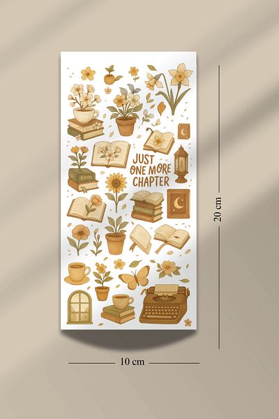 Hume Craft Set of 3 Cozy Book Themed Stickers