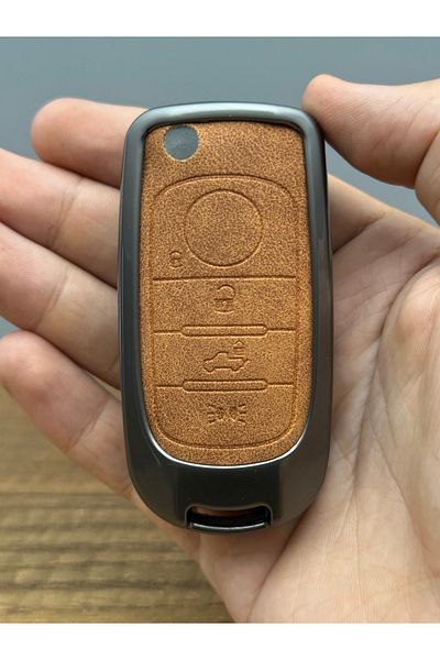 Fiat Egea Doblo Switch Protection Switch Control Metal Case 3 Buttons Leather Brown