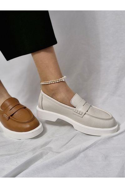 aayak&kabımofficial Genuine Leather Stylish and Comfortable Women's Loafer Shoes Comfortable and Elegant Choice for Daily Wear