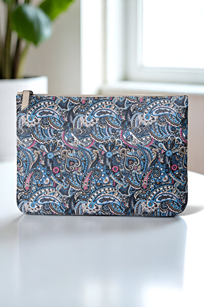 lizy's Синя етнічна сумочка-клатч з візерунком «пейслі»