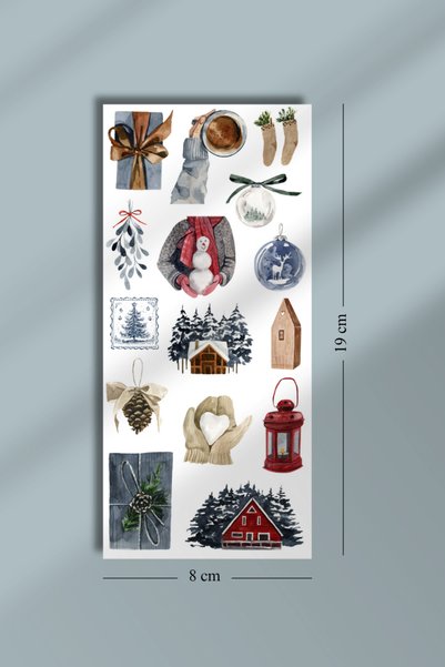 Hume Craft Winter Themed Sticker Set 6-Pack for Bullet Journal and Scrapbook