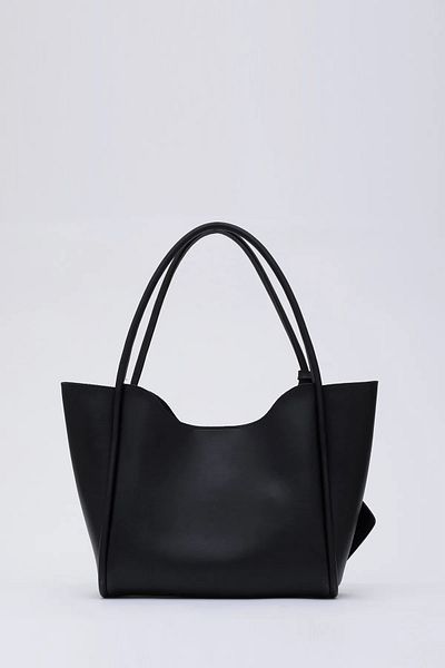 LİZZY BAG Geantă de mână și de umăr pentru femei, neagră, elegantă și funcțională, cu portofel și geantă de machiaj U:25 E:38 L:15