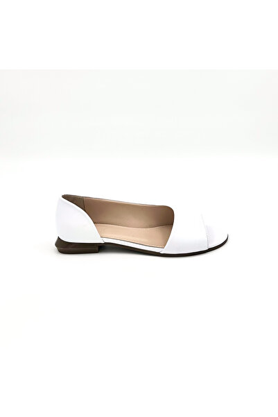 Folle White Leather D'Orsay Ballerinas