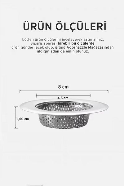 adornazzle Sink Strainer, Durable Sink Strainer, Stainless Steel Sink Strainer 1 Pc