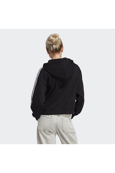 adidas Essentials Френски хавлиен бомбър с 3 ивици - Суичър с качулка, горнище с пълен цип