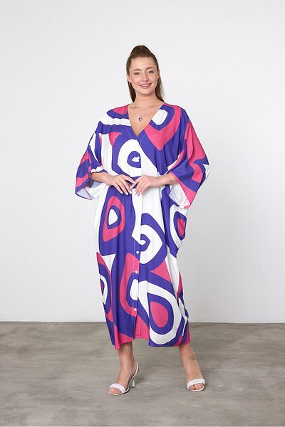 bacc Maxi Size Purple Printed Woven Viscon Dress Bcvl-25905
