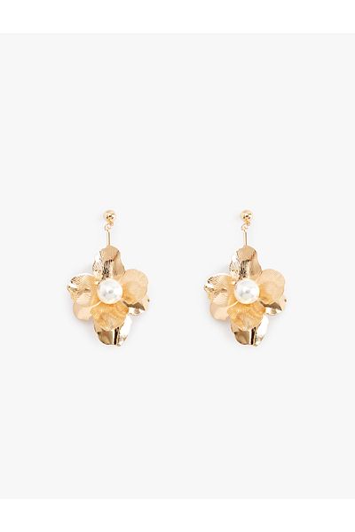 Koton Pearl Detailed Dangle Flower Earrings