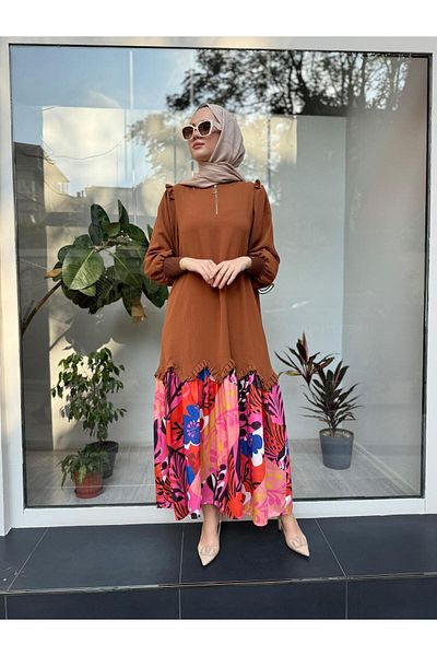 Invee Rochie de damă cu șase modele maro