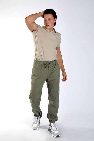 Lee Cooper Ανδρικό υφαντό παντελόνι Jogger 2 Χακί