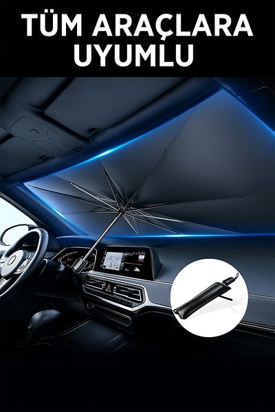 ANI OFİS KIRTASİYE A K Parasolar pliabil pentru geam auto pentru toate vehiculele - Umbrela de protectie UV pentru parbriz, izolare termica