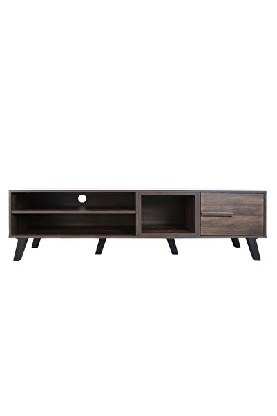 Generic طاولة تلفاز خشبية ماليزية بطول 160 سم مع درج ورفين - لون بني