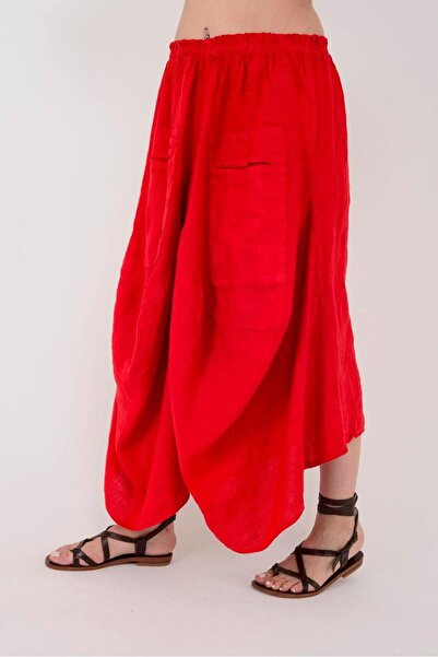 Bohem Stil İtalyan Cepli Keten Şalvar Pantolon (36-48 BEDEN ARASI)