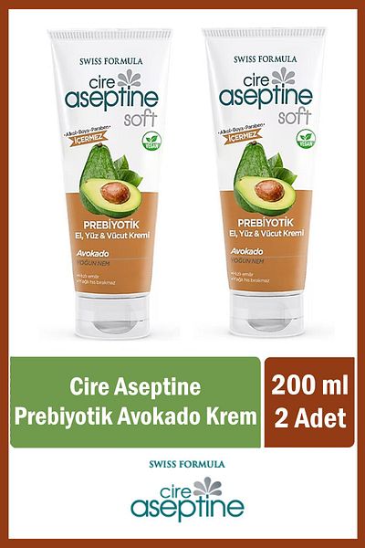CIRE ASEPTINE 200 ml Prebiotic Avocado Cream - Hand, Face and Body X 2 Pieces