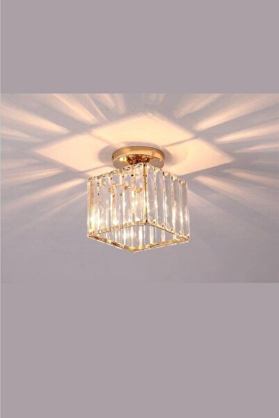 İstanbul Avize Plafonyer Tavan Gold K-12 Kristal Taşlı Avize
