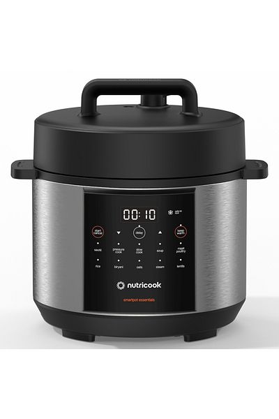 Nutricook Smart Pot Electric Pressure Cooke 4L, 11 Cooking Programs, Food-Grade SS Pot, Silver/ Black