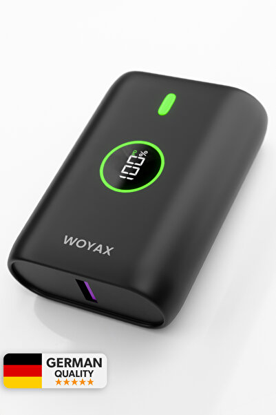woyax By Deji Powerbank Hızlı 10000mAh 22.5W Taşınabilir Şarj Cihazı - Siyah