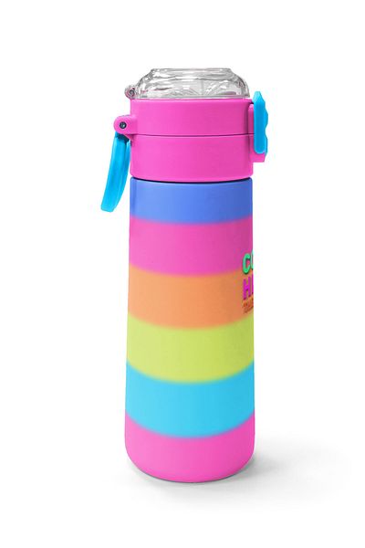Coral High Kids Colorful Striped Stainless Steel Thermos with Straw and Pole 500 ml 31986