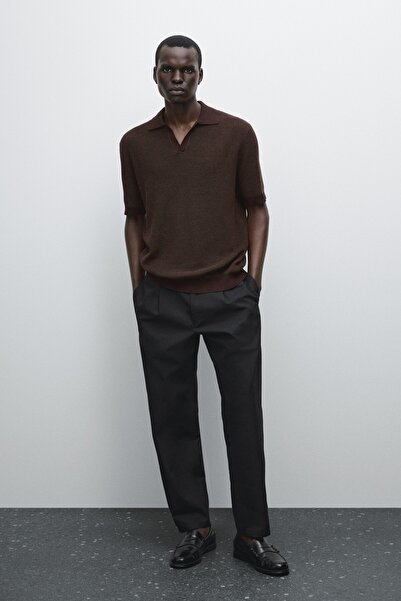 Massimo Dutti %100 pamuklu triko polo yaka t-shirt