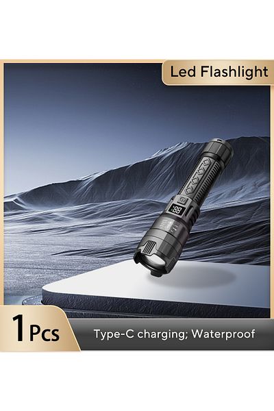 Choice P50 High Strong Power Led Flashlights 300000lm Tactical Torch With Display Light Usb Charging Campin