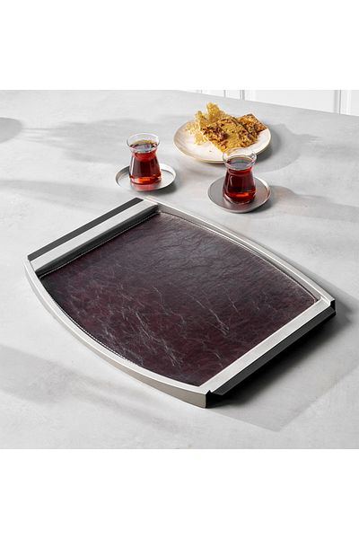 Hisar Tearend Leather Tea and Coffee Tray