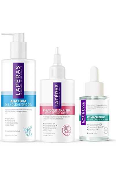 LAPERAS Akne, Sivilce, Kararma, Batık, Leke Yüz Ve Vücut Bakım 3'lü Set