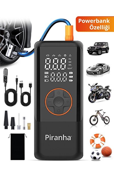 Piranha 11318 Dijital Göstergeli Akıllı Hava Kompresörü / 150 PSI / Araba-Mot...