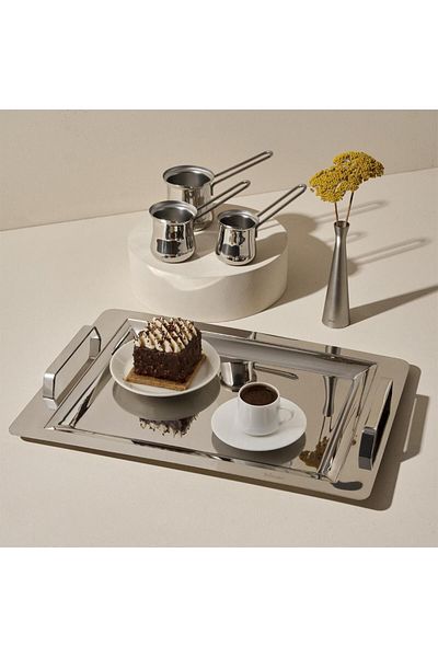 Hisar Milano Rectangular Steel Tea Tray