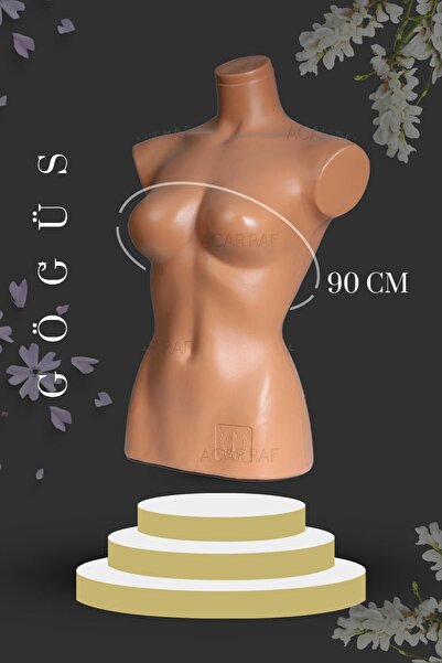 Acar Raf Tors Mankeni Kolsuz Manken Yarım Üst Bayan Manken Ten Rengi