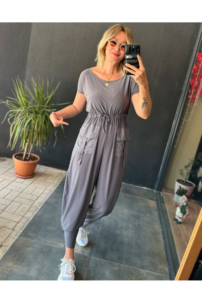 Genel Markalar Kadın Tendai Gri Modal Cepli Tulum