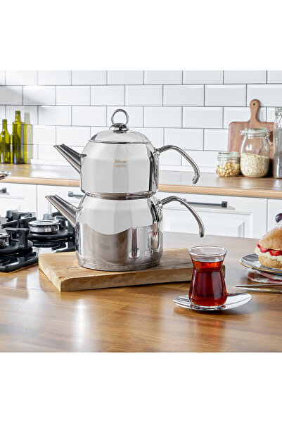 Hisar Optima Satürn Indüksiyon Tabanlı Midi Çelik Çaydanlık