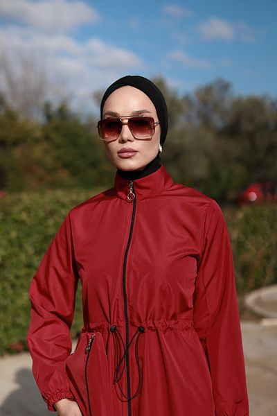 dilber fashion Bone and Bag Gift Gathered Waist Hijab Swimsuit Set