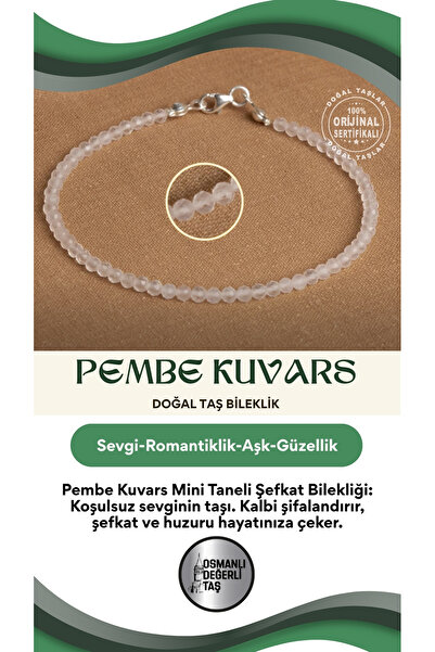 OSMANLI DEĞERLİ TAŞ سوار تشارم صغير الحجم من الكوارتز الوردي الطبيعي المعتمد