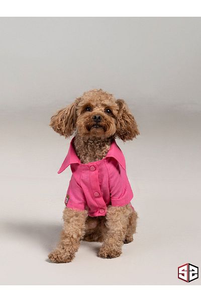 salya store Spoiled Humbled - Linen Summer Dog Shirt Fuchsia (Small Breeds)