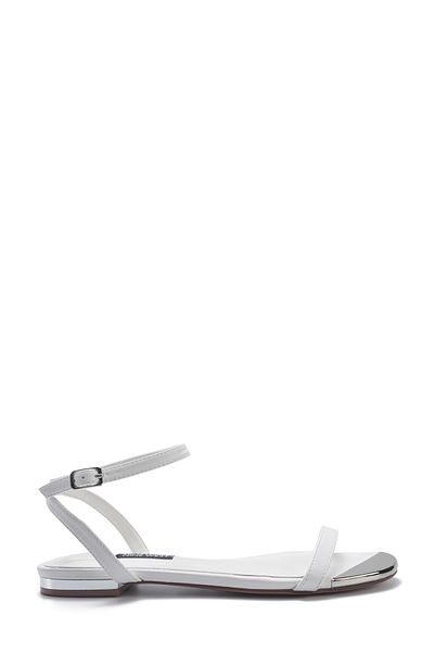 Nine West Maolaine 5fx Weiße flache Damensandalen
