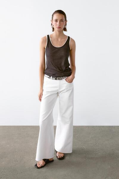 Massimo Dutti %100 pamuklu çift askılı top