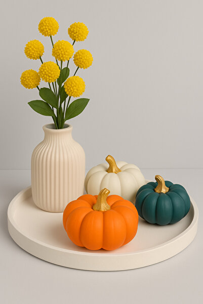 Lina Art hediyelik Tabakta Dekoratif Görsel Kabak Seti