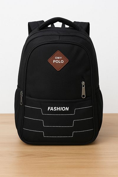 Ünal Çanta Black Polo Silver School Backpack