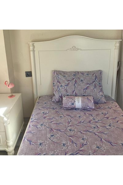 Gloriys Home & Decor Floral Lavender Patterned Single Fitted Sheet Set