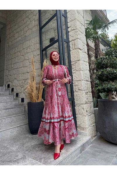 SERAH BUTİK Premium Quality Satin Plisse Princess Dress