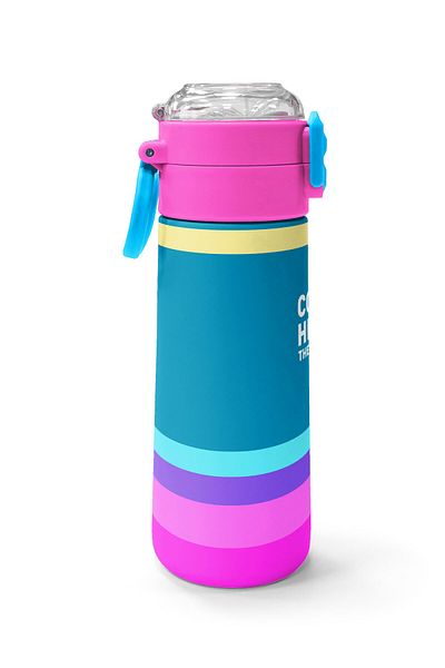 Coral High Kids Pink Pastel Colored Straw and Direct Drinking Steel Thermos 500 ml 31960