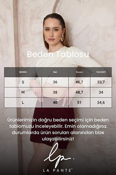 LA PANTE Kuşaklı Tokalı Lacivert Şort Etek