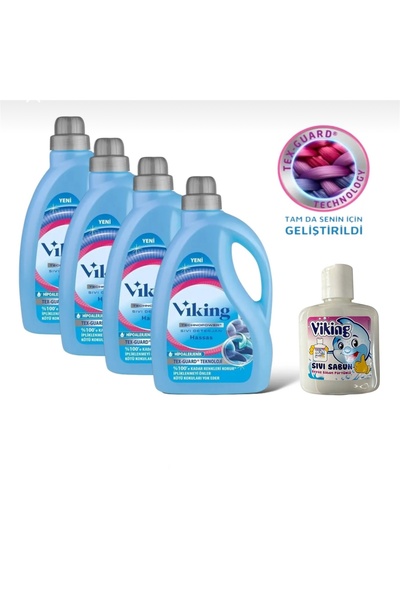 Viking Technopower 4 Adet Hassas 2.7 Lt Çamaşır Deterjanı Sıvı Cep Sabunu