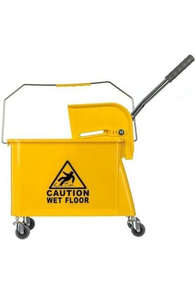 BUNCA Bonka Wheeled Mop Bucket with Side Squeeze - Professional Cleaning Bucket for Homes, Hotels, and Hospitals 20L