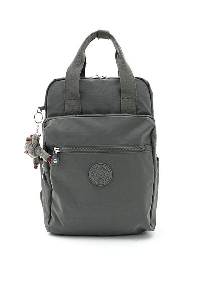 Sanmorris Unisex Crinkle Fabric Multi-Compartment - Water Resistant Large Size Dark Gray Laptop School and Backpack