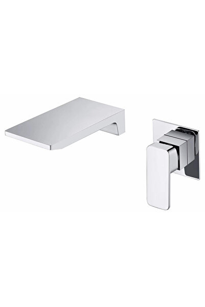 Choice1 خلاط حوض غسيل كروم لامع من باكالا، ذو ذراع واحد، يُثبت على الحائط.